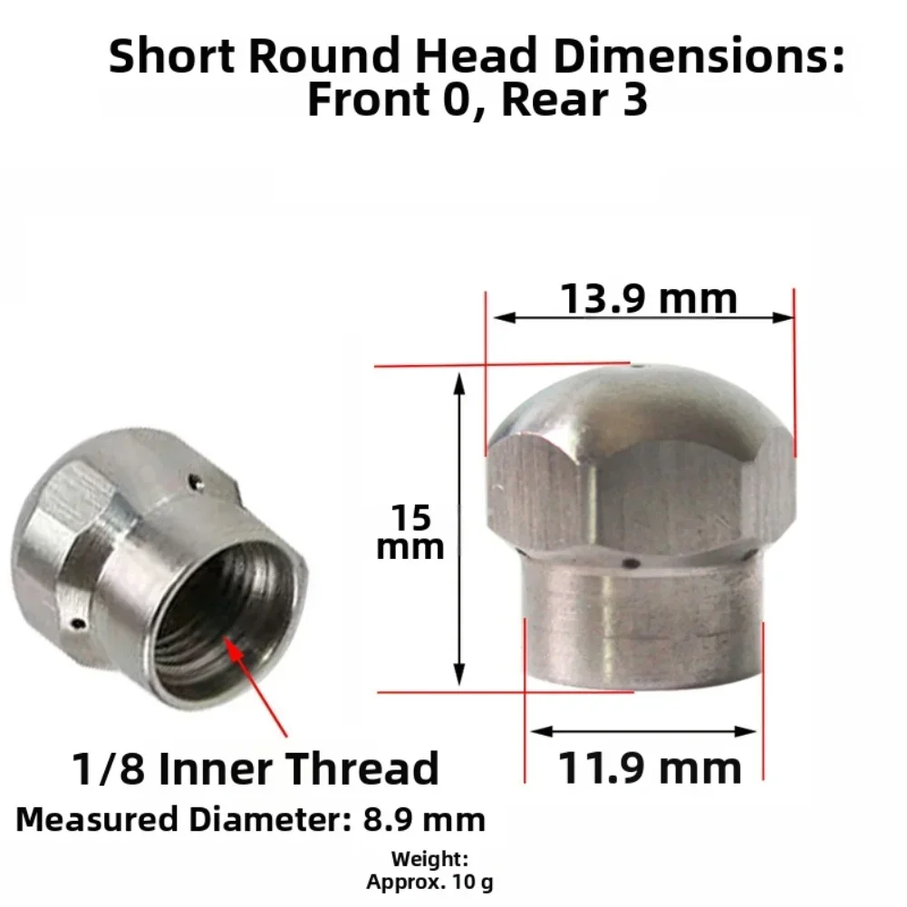 Pipeline Cleaning Nozzle Set For -Durable Stainless Steel For Effective Clogs Quick Connector Nozzle Sewer Cleaning High Pressur
