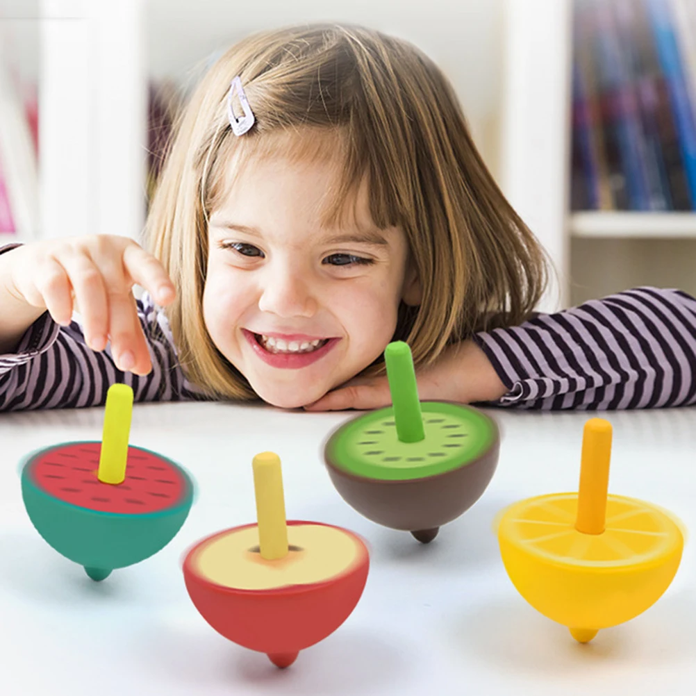 

Wooden Fruit Mini Top Wood For Kids Toy for Toy Kids Child Fruit Shape Top Safe Gyroscope Fun