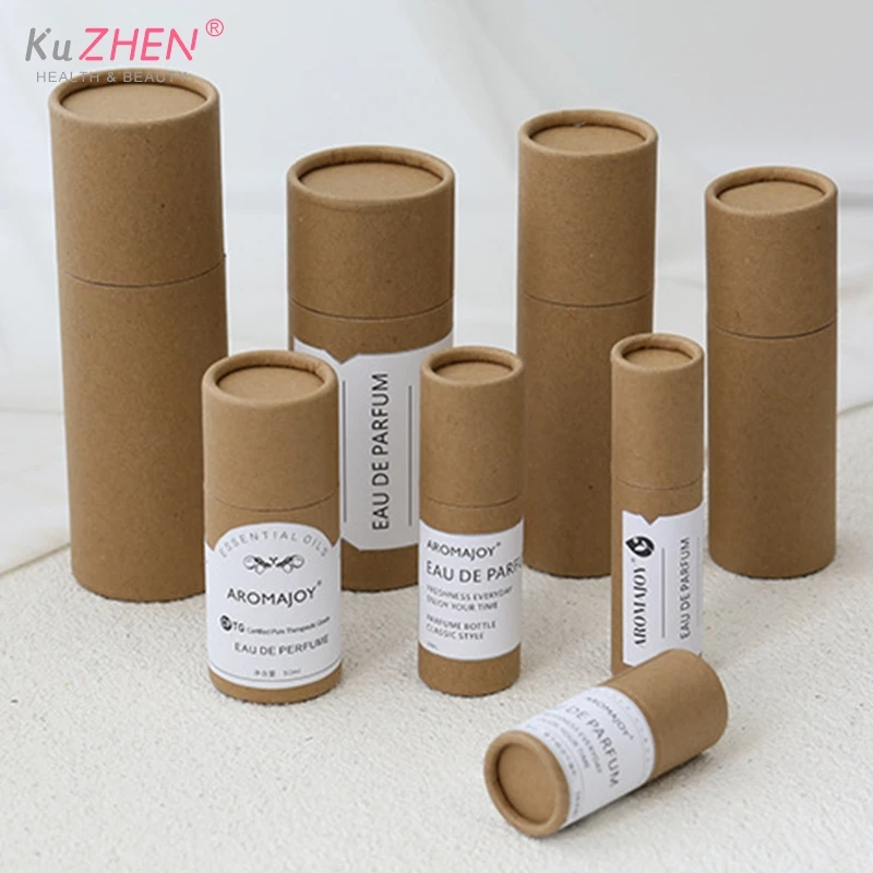 5-50ML 1PCS Thickened Kraft Paper Jar Box Paper Gift Packaging Round Cylinder Oil Bottle Package Cardboard Tube For Oil Perfume