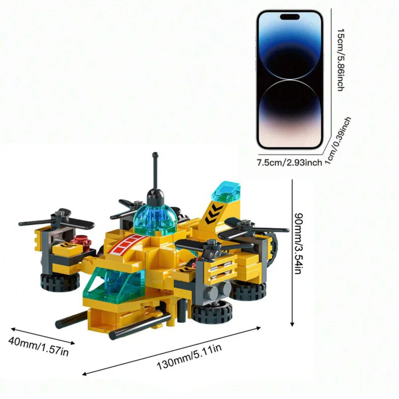 Juego de bloques de construcción de ingeniería urbana de 136 piezas: construir 7 modelos geniales: aviones de construcción, vehículos, submarino y más |   STEM