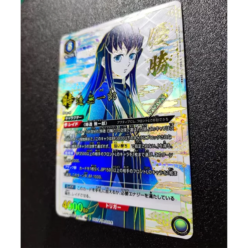 Tarjeta de colección de Anime UA UNION ARENA Demon Slayer Tokitou Muichirou Kamado Nezuko, tarjeta de firma, Flash de Color refractivo texturizado