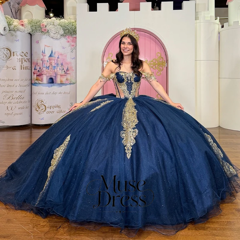 aliexpress navy blue dress Elegant Sparking Navy Blue Evening Dresses Halt Beading Party Gown Customized Prom Dress 2025 Tiered