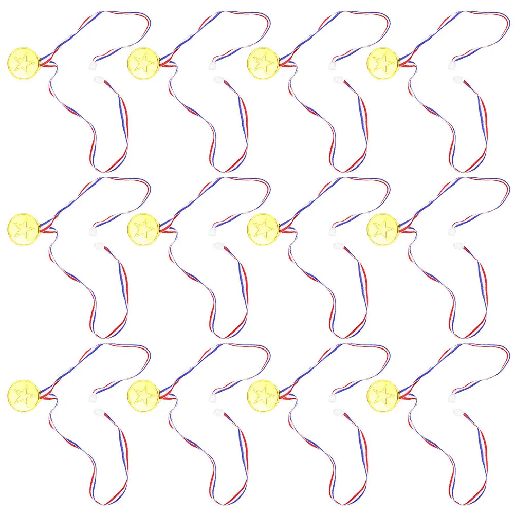 

Набор из 12 золотых медалей с лентами для подвешивания, для соревнований, игр и вечеринок, металлические, имитация