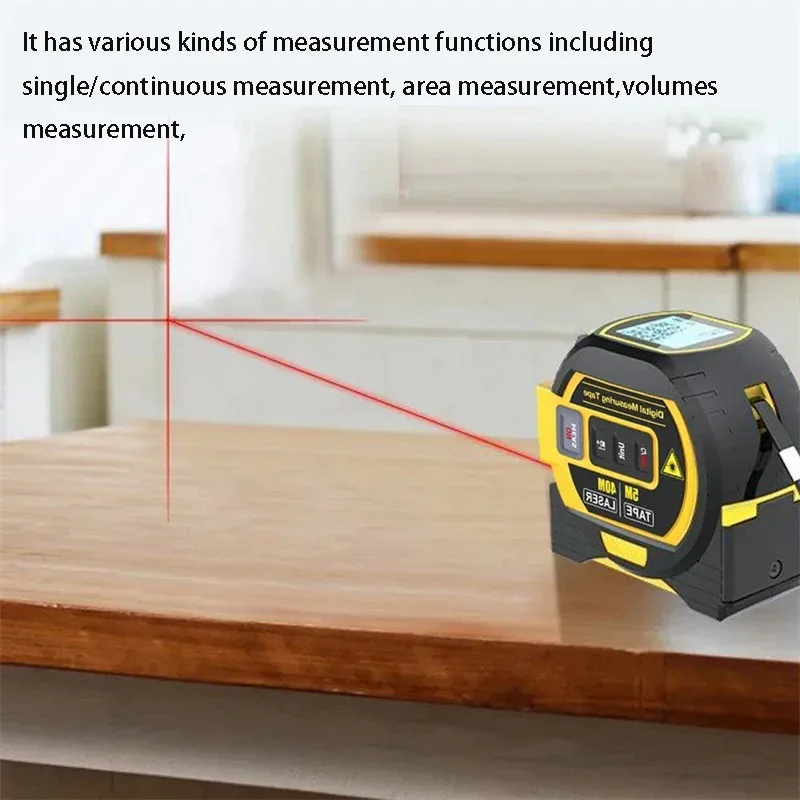 Laser Tape Measure 40m/60m Laser Distance Meter Rangefinder Laser Tools 3 In 1 Digital Tape Measuring Tools With Backlit Display