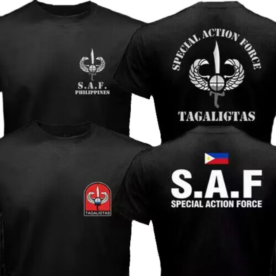 streetwear fashion vintage Summer Male Hot Sale New Philippines Police SAF Special Action Force CTU Unit SWAT Military T-shirt