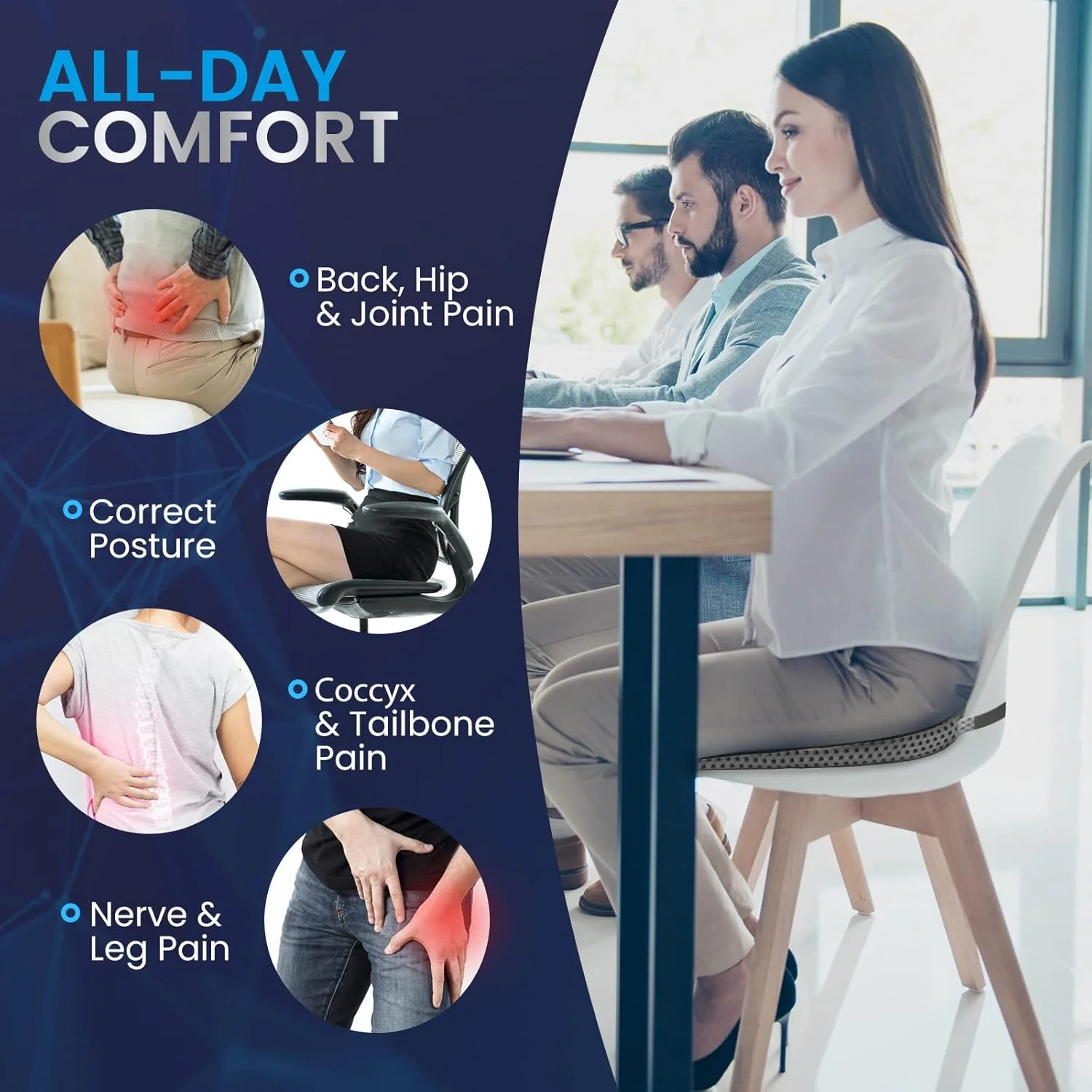เบาะรองนั่งในรถยนต์สำหรับขับขี - Car Seat Cushion Memory Foam บทวิจารณ์และราคา