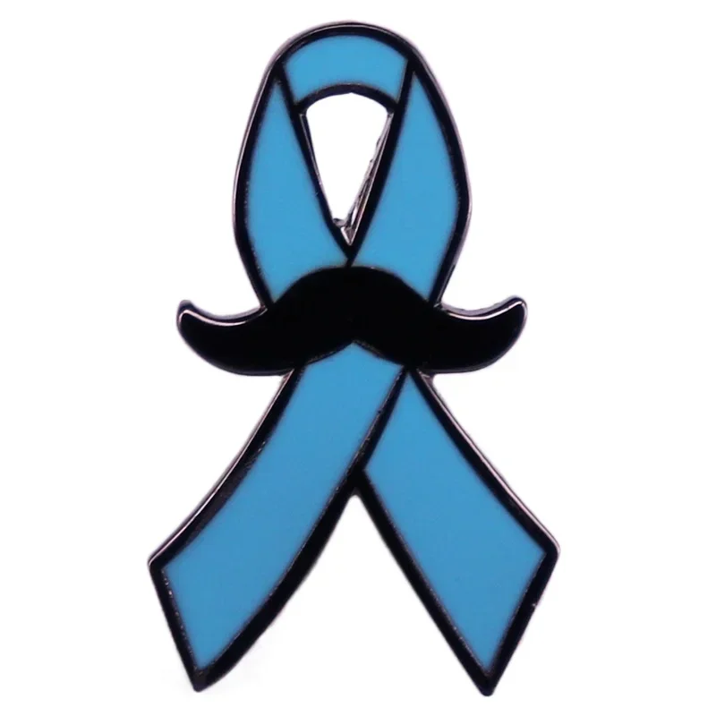 Blue Ribbon Pattern Hard Enamel Pin Prostate Cancer Awareness Badge Brooch for Jewelry Accessory