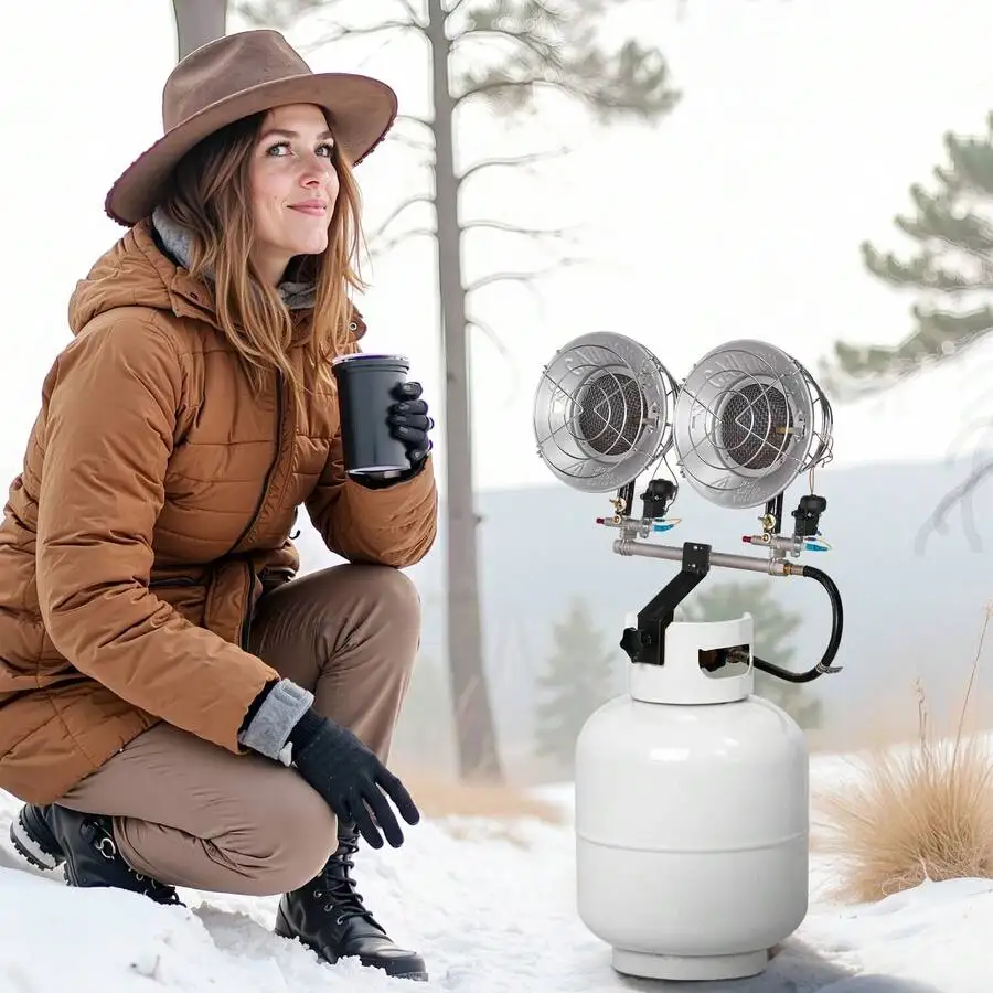 Propane Tank Top Heater, 30000 BTU Rapid Heating 180-Degree Infrared Radiant Tank Top Gas Heater, 3 Heat Settings For Ice Fishin