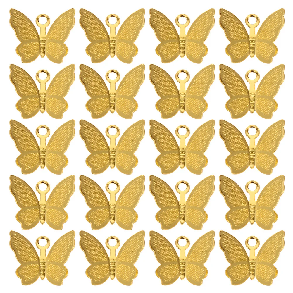 

100Pcs DIY Supplies Butterfly Shape Pendants Unique Jewelry Making Charms for Handmade Gift Key Ring Cellphone Decor