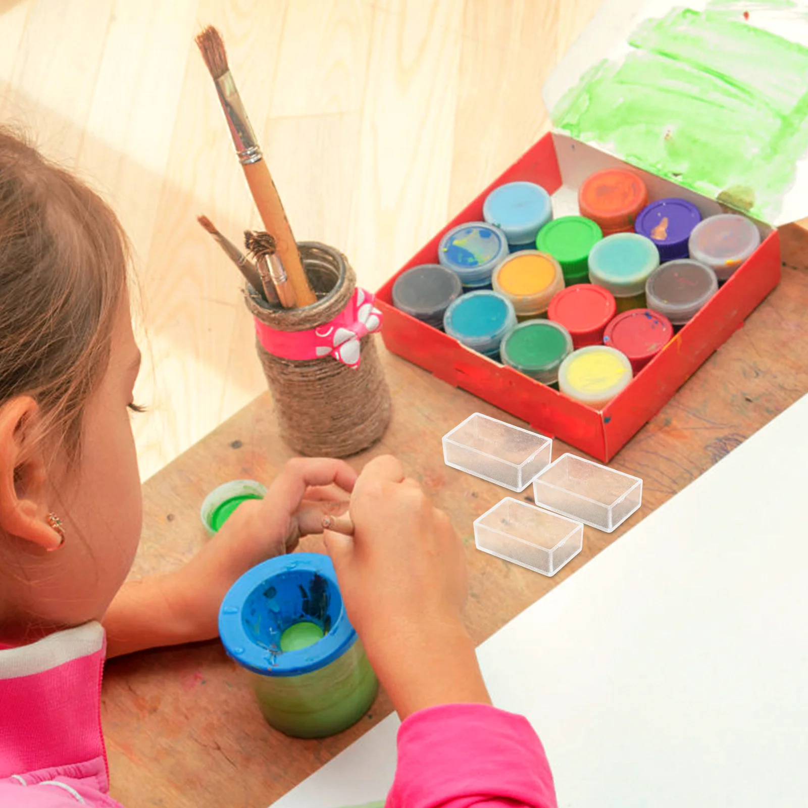 

100Pcs Mini Watercolor Pans Compact Design for Travel and Outdoor Painting Easy Refill Watercolor Paint Tubes Mini Color Palette