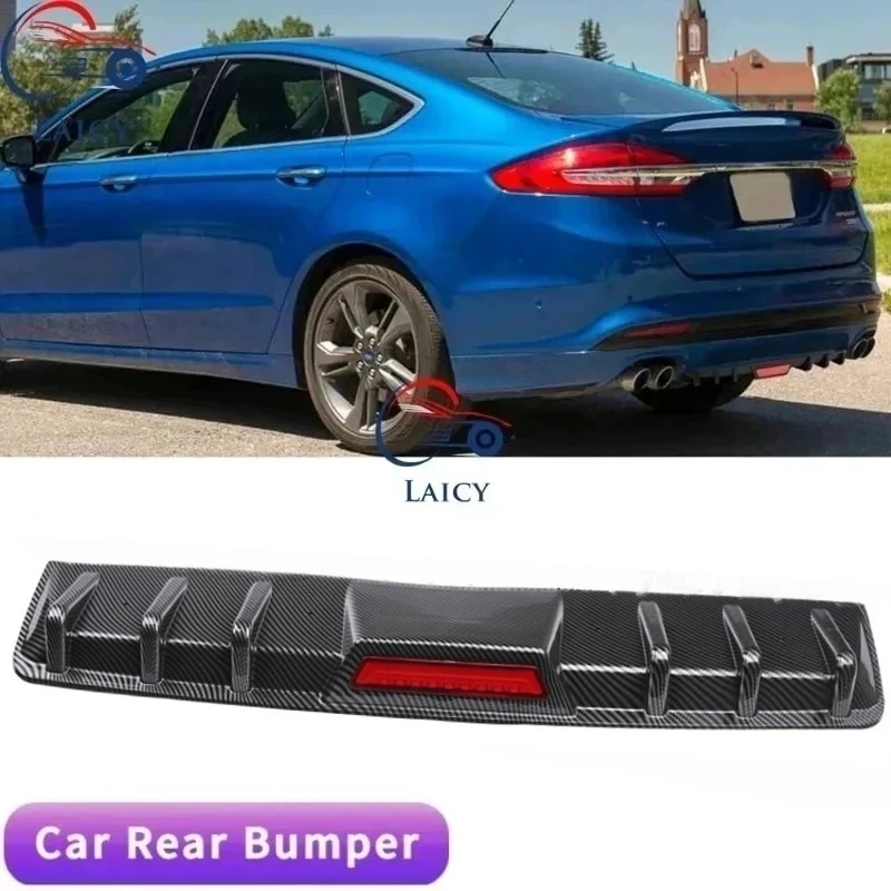 

LAICY Для Ford Fusion 2013-2020: Комплект заднего бамперного диффузора с спойлером-«акулий плавник» и насадкой на стоп-сигнал, черный