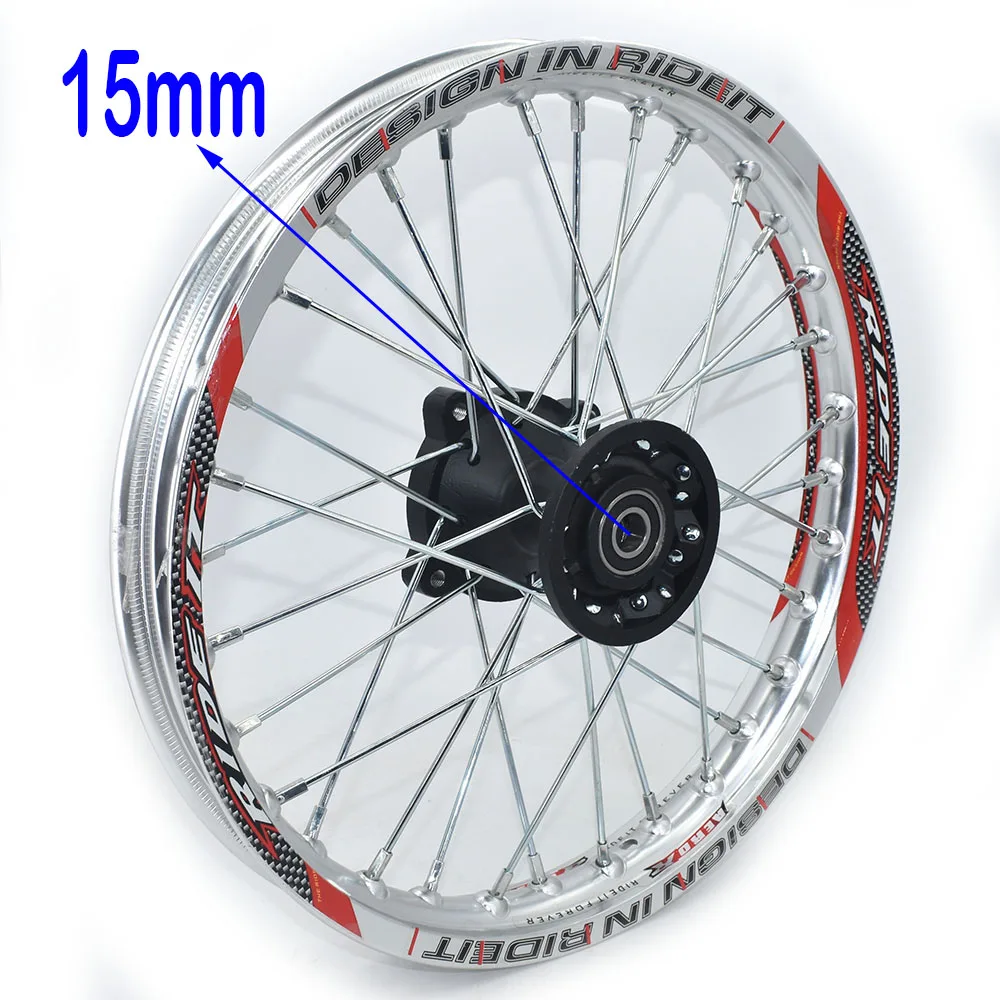 Black Pit Bike Racing 14 Inch Alloy Front Wheel Rim with 32 holes fit 60/100-14 tyre PIT PRO  CRF 1.40