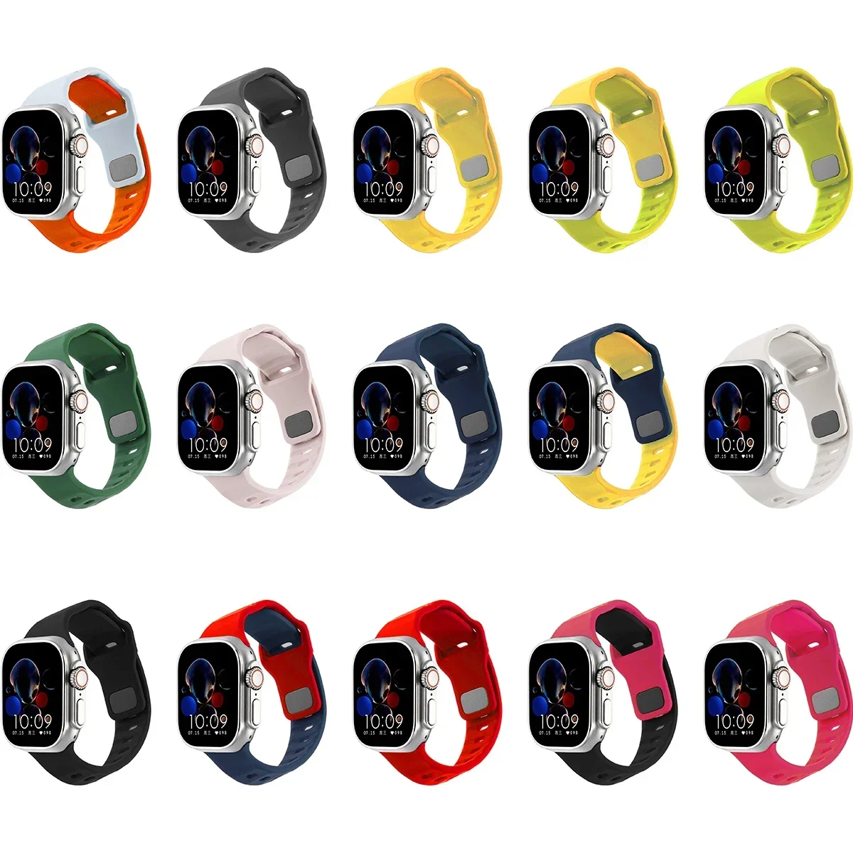 Neues schräges Silikonarmband für Apple Watch Ultra 49mm 40mm 41mm 44mm 45mm 46mm Armband iWatch Serie 11 10 9 8 7 6 SE – Detail 7
