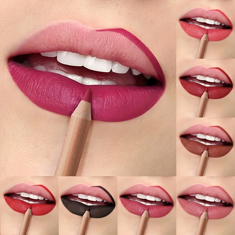 Matte Nude Lip Liner Pencil, Waterproof Long Lasting Smooth Texture, High-Pigment Lip Contour Tool for Precise Lip Shaping