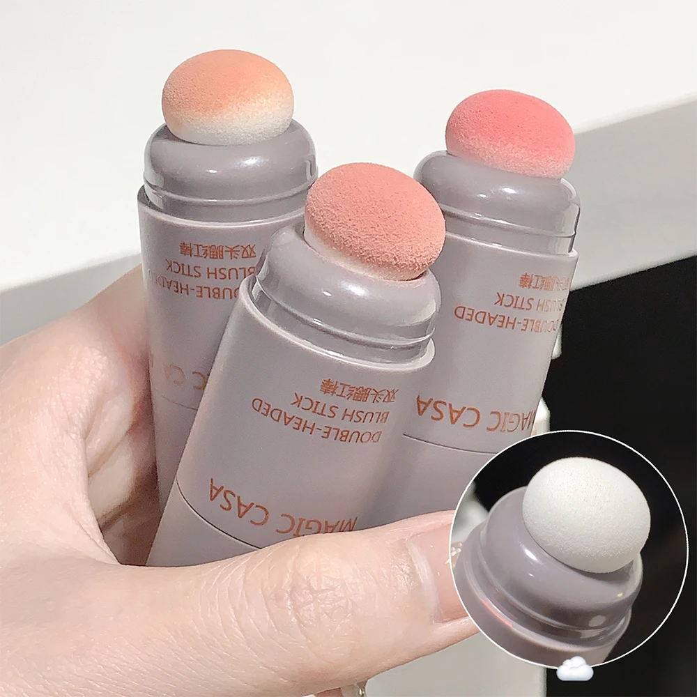 Blush de bochecha dupla face impermeável, creme de blush nutritivo facial, maquiagem multiuso, cosméticos blush stick, olhos e lábios