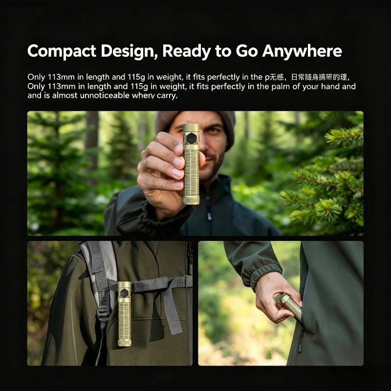 OLIGHT BATON Ultra/4Pro Portable Small Rechargeable Strong Light Ultra Bright Flashlight Suitable for Outdoor Camping Use
