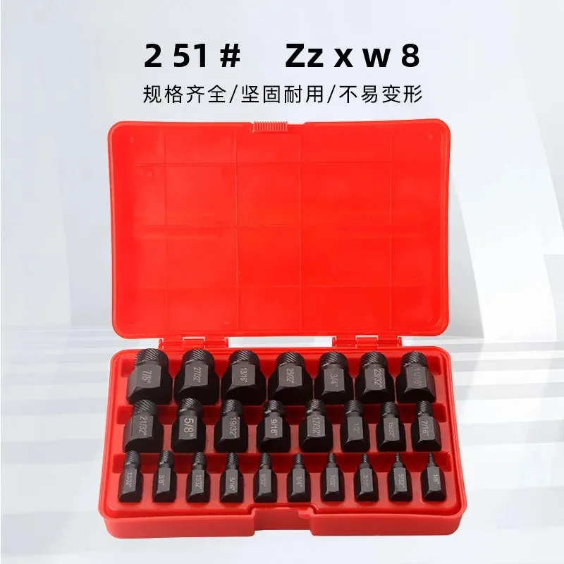

25-Piece Multi-Spline Broken Screw Extractor Kit for Removing Stripped Slip Spiral Damaged Screws Tool Set