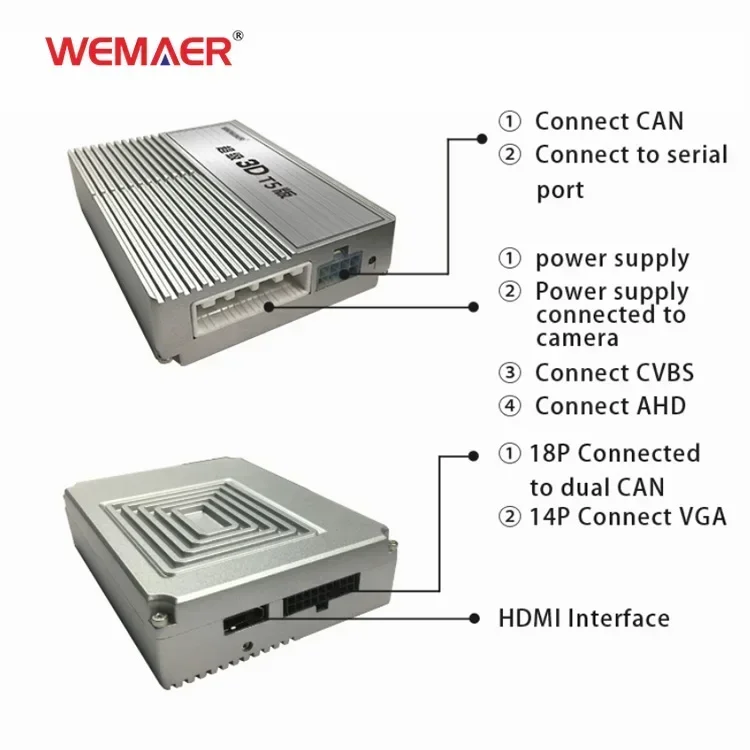 2026/Wemaer 360 Car Camera Audio Stereo Radio Android Split Screen Built-In Precise Dynamic Trajectory Parking Line Hd Car Camer