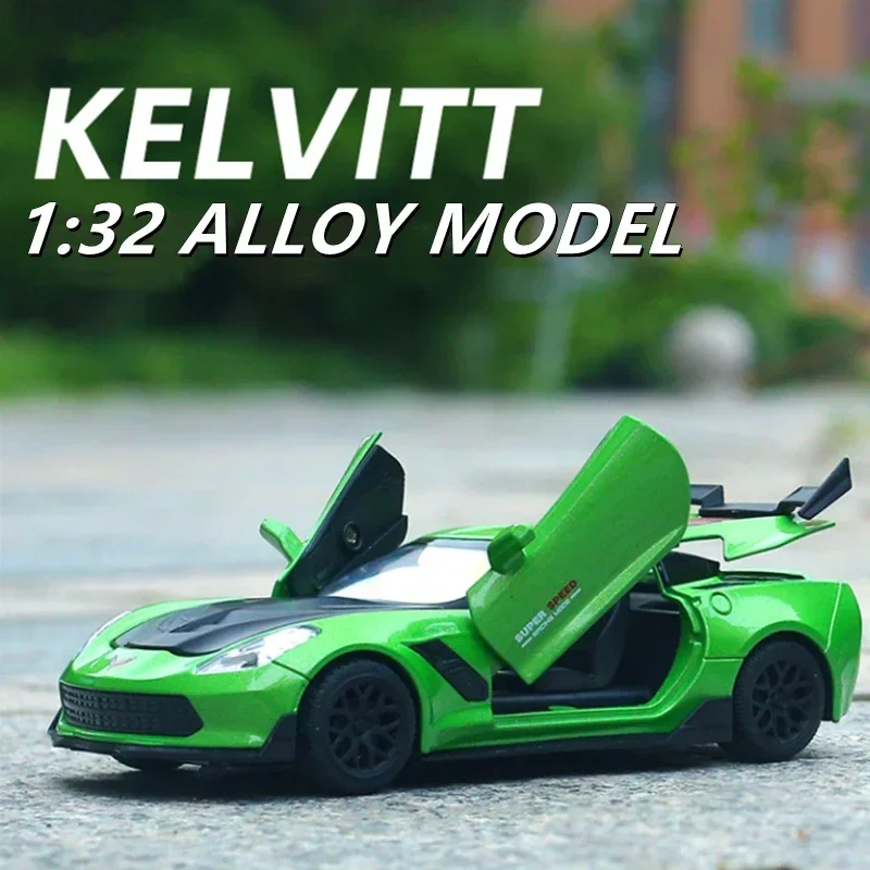 

1:32 Corvette Z06 Supercar Diecast Car Model | American Muscle Alloy Toy Vehicle | High Performance Metal Racing Car Collector H