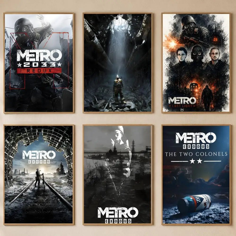 Image of Action-Spiel Metro Exodus Poster PP Selbstklebend Schlafzimmer Gaming Café/Bar Vintage Ästhetische Dekoration Ideales Geschenk