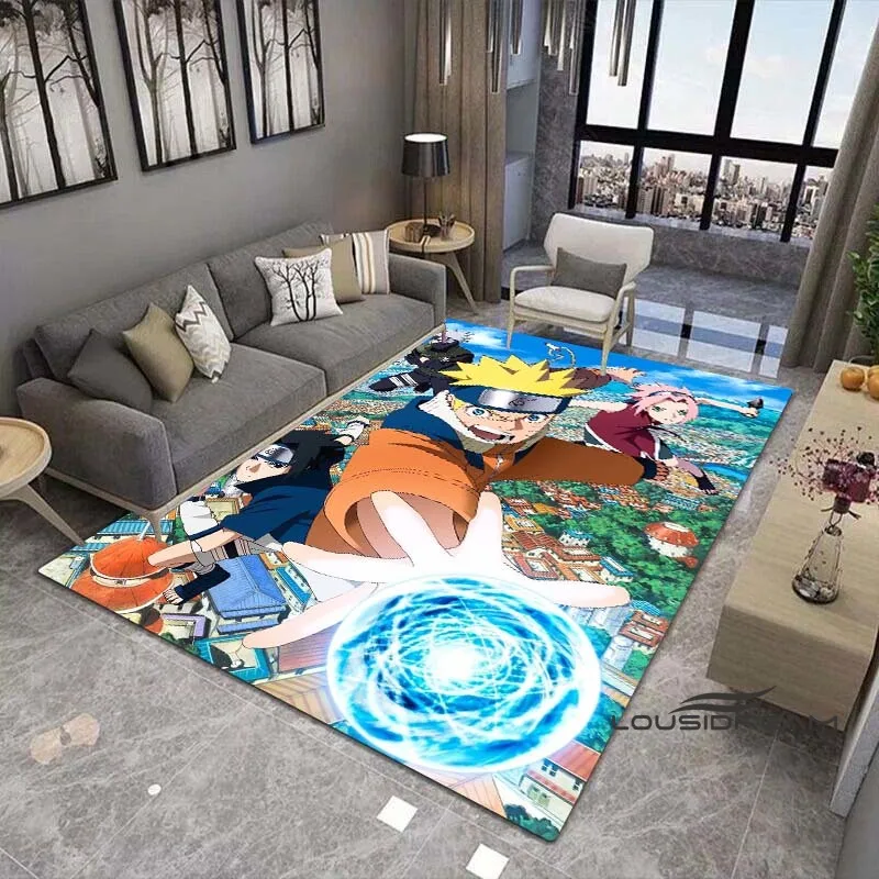 3D Japanese Comics Uzumaki Naruto Carpet Cartoon Naruto Printed Carpet Children's Bedroom Bedside Decorative Floor Mat