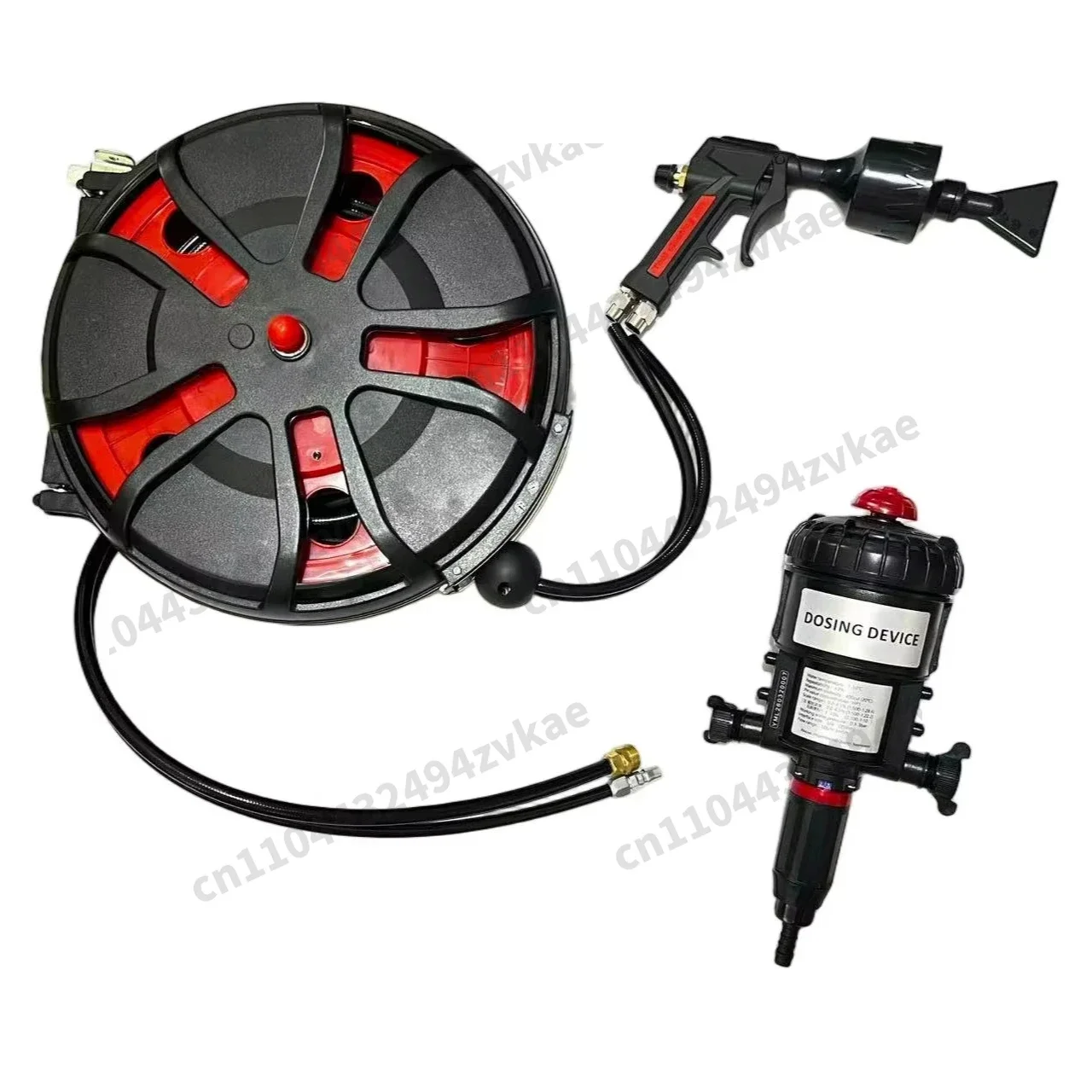 spray gun and chemical filling deviceAutomotive beauty foam cleaning system: double hose reel, foam