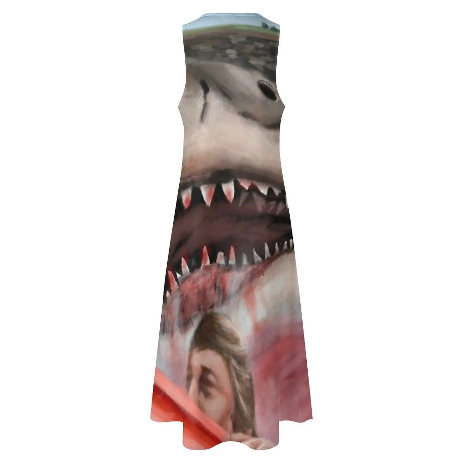 Shark Attack (Jaws) فستان طويل للحفلات ملابس نسائية ملابس نسائية كورية أنيقة