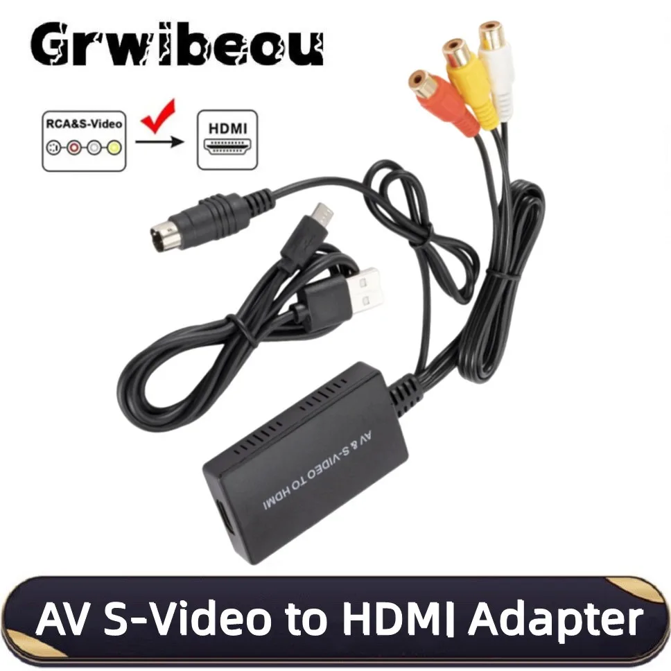 

For PS2 PS3 DVD STB AV S-Video to HDMI-Compatible Converter 1080P RCA to HDMI Adapter for HDTV Laptop PC Video Converter