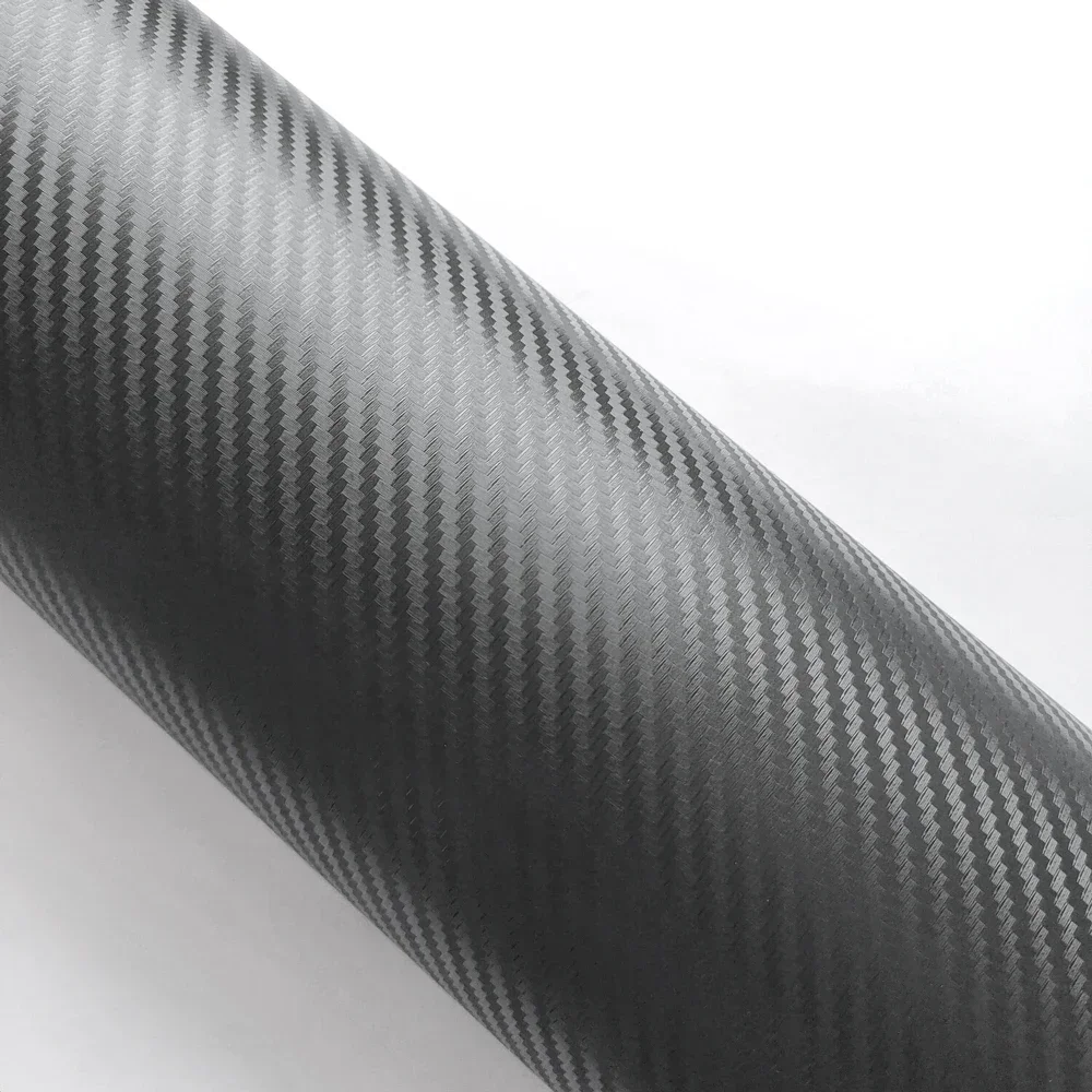 Black Matte 3D 4D 5D Carbon Fiber Vinyl Car Wraps Auto Satin Film Vehicle Sticker Multiple Sizes/Rolls 10/20/30/40/50*152cm