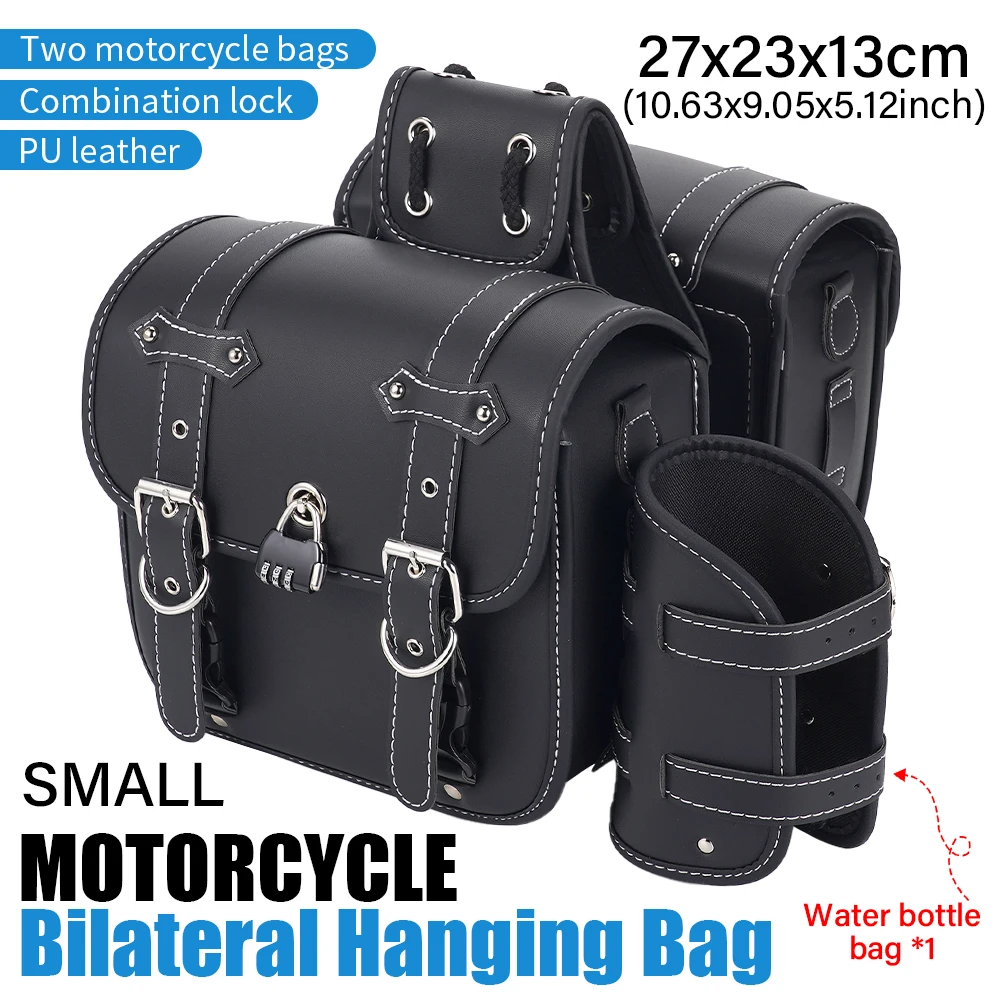 Universal Motorcycle Saddle Bag Side Waterproof Bag Fully Wrapped Rider Bag Thickened Oxford Lining Storage Bag Modified Retro