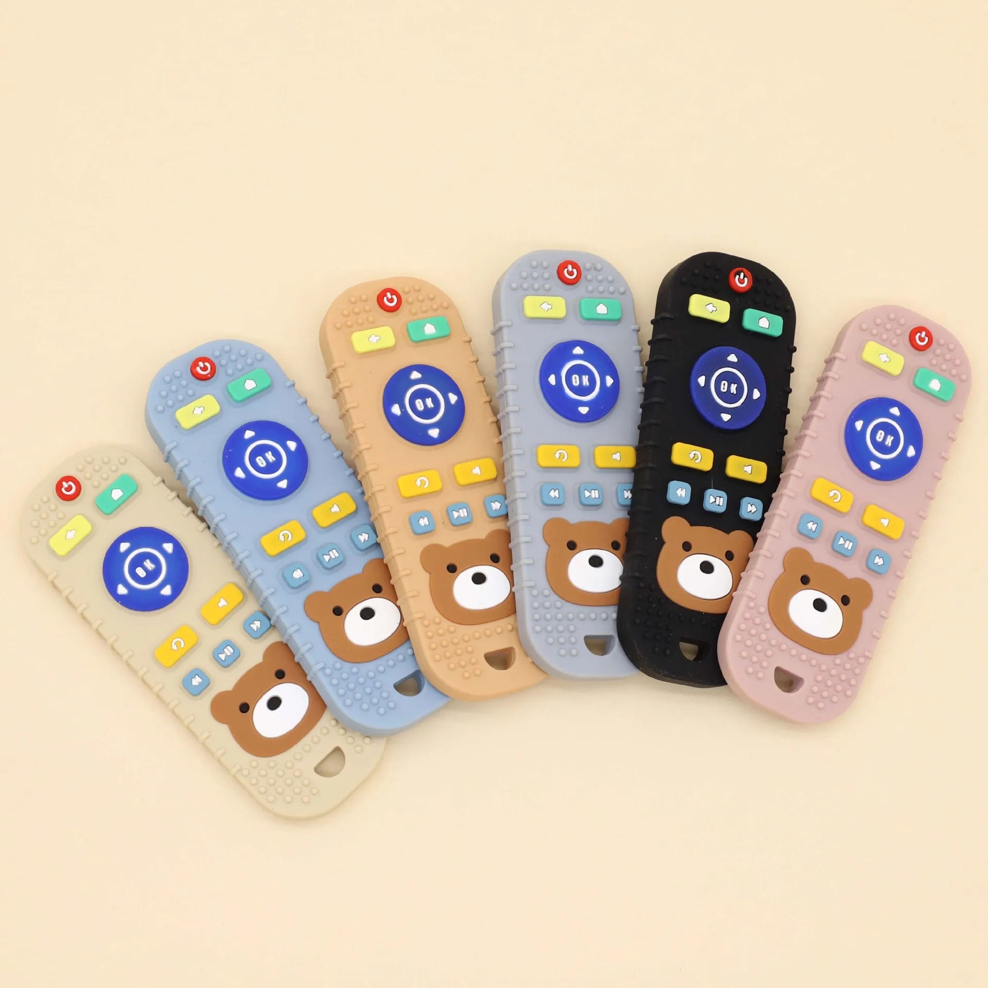 Children's Silicone Teething Remote Control Baby Mouthing Period Soothing Teething Toys Silicone Teeth U