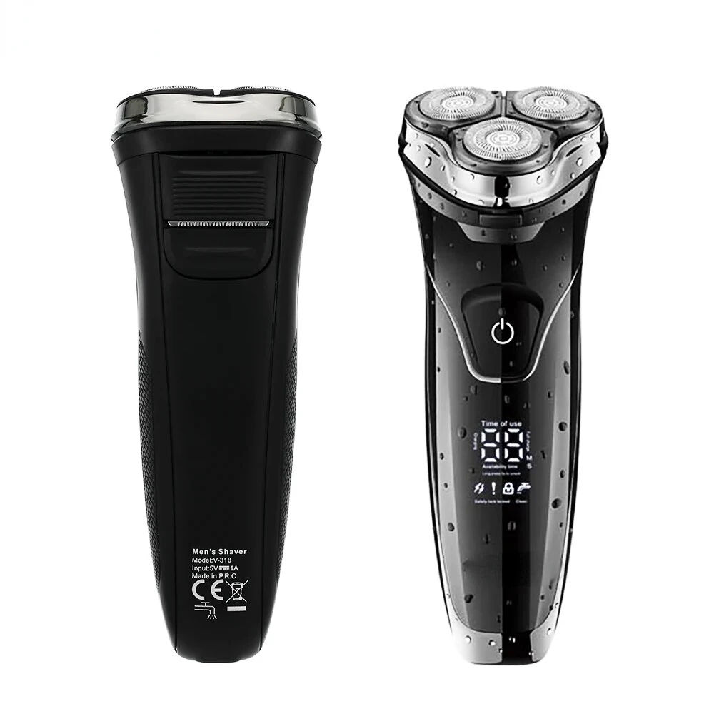 Three  Floating Shaver Full Body Waterproof Digital Display  Rechargeable V-318