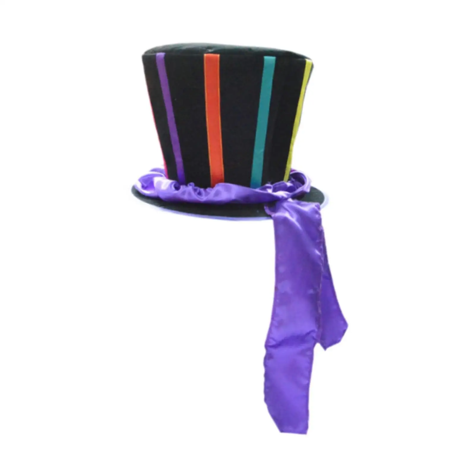 Cappello a cilindro Steampunk Funky con nastri colorati Accessorio per costume copricapo per cosplay Festa in maschera per uomini e donne