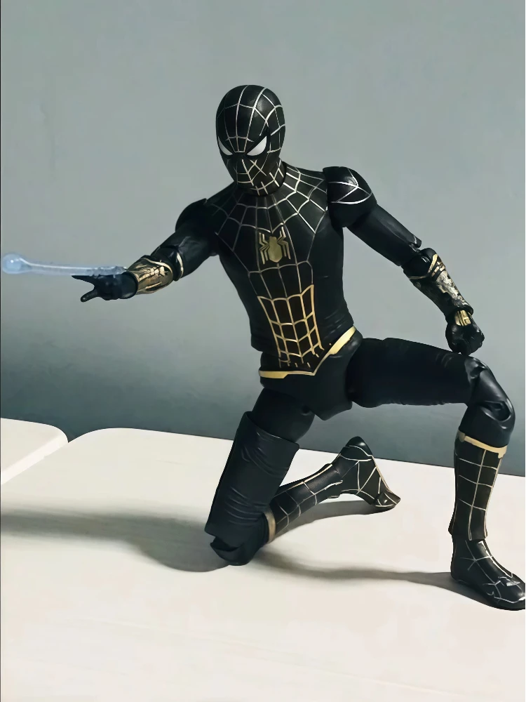 

Кукла Человек-паук Zd Toys, 17 см, черно-золотая, ручная работа, 7 дюймов, официальная модель солдата Человека-паука, украшение, подарок для мальчика