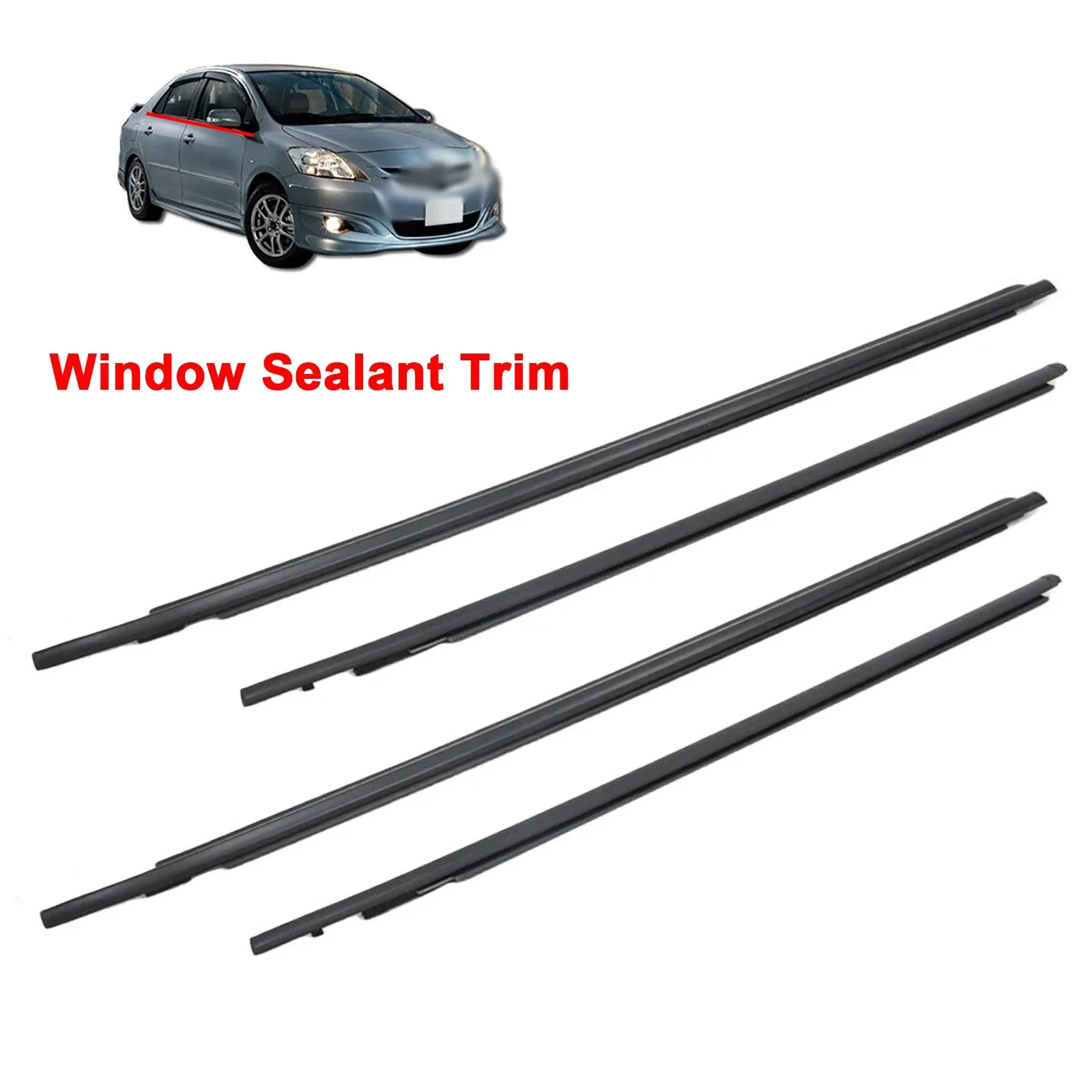 Car Weatherstrip Window Seal Sealant Strip Window Moulding Trim for TOYOTA VIOS 02-07 08-13 14-18