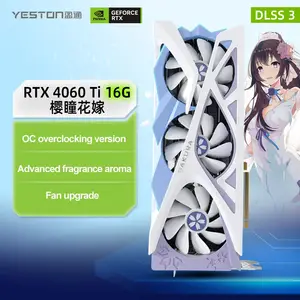 Yeston GeForce RTX 4070 Ti SUPER 16G D6X Sakura OC Graphics Card 16GB  GDDR6X Video Card RTX4070 Ti SUPER Gaming GPU Sakura New