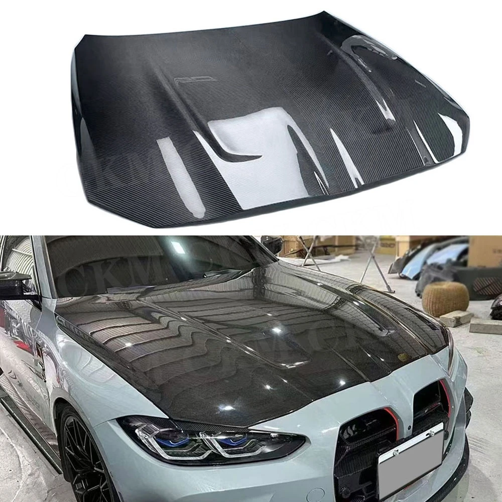 

CKMUUER Engine Hood Carbon Fiber For BMW G80 M3 G82 G83 M4 21+ Front Cover Hood Front Engine Bonnet Hood Vents Car Accessories