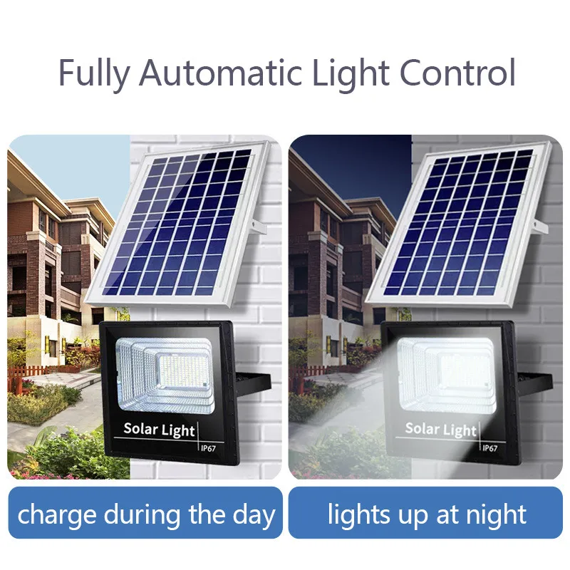 Solar LED Lights Outdoor Lighting Split Remote Indoor Wall Lamp Waterproof Yard Patio Garage Garden Security Solar Flood Light