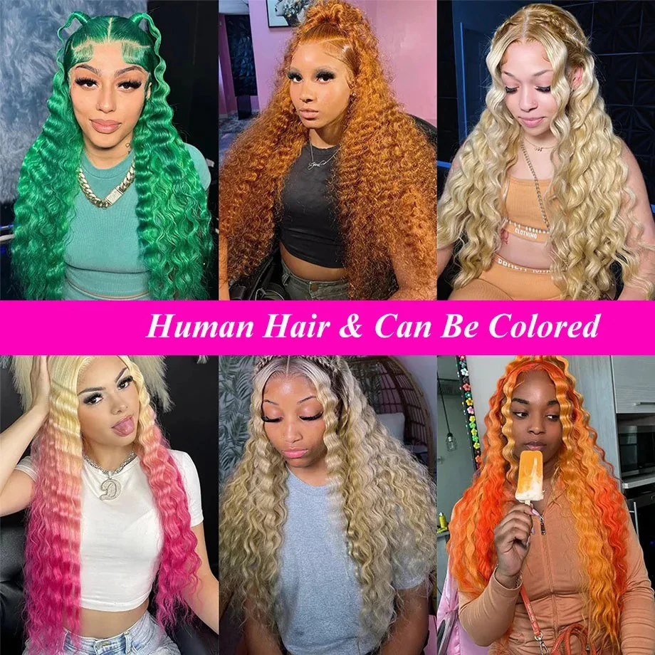 613 Human Hair Wig 13x6 Hd Lace Frontal Wig 30 Inch Water Wave Deep Wave Curly Human Hair Wigs 13x4 Honey Blonde Lace Front Wig - Image 5