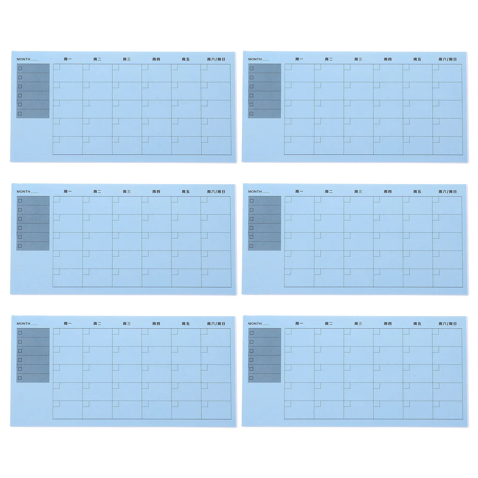 6 Pcs Self Adhesive Tearable Paper Pads Compact Notepad Schedule Planner Memo Stickers Kawaii ToDo List Notebooks