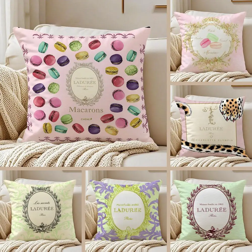 Luxury Brand L-Laduree Cushion Cover Pillowcase Anti-dustmite Invisible Zipper Short Plush Sofa Cushion