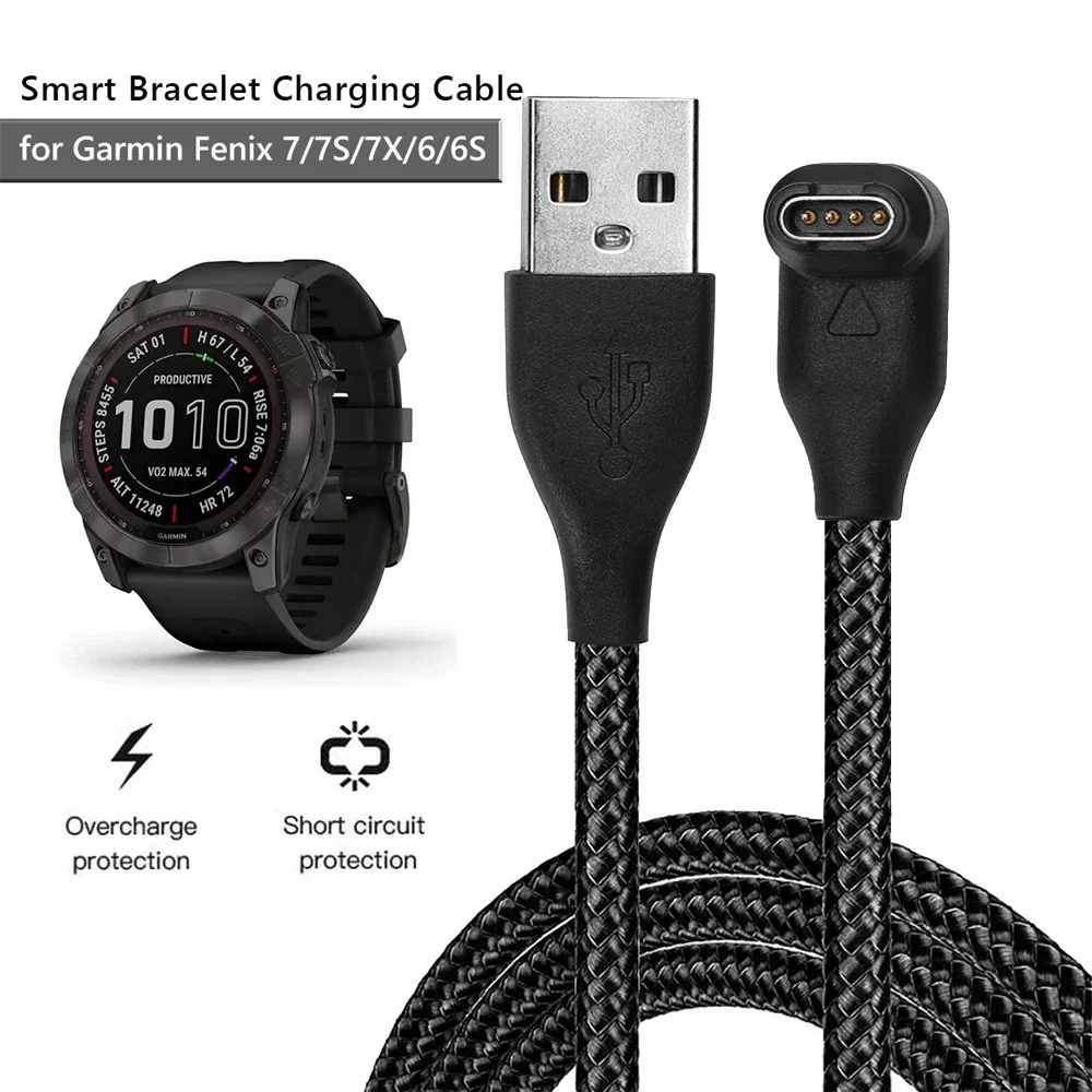 USB Charging Cable Data Cord Charger 1M For Garmin Fenix 7 7S 7X 6 6S 6X 5 5X 5S Vivoactive 3 Forerunner 945 935 245 Instinct 2