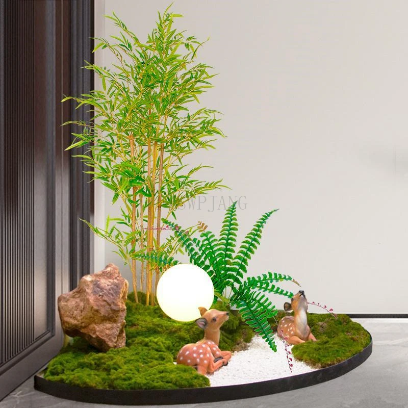 

Simulation Landscape Simulation Tree Bamboo Simulation Plant Animal Indoor Landscaping Moon Lamp Rockery Home Decoration