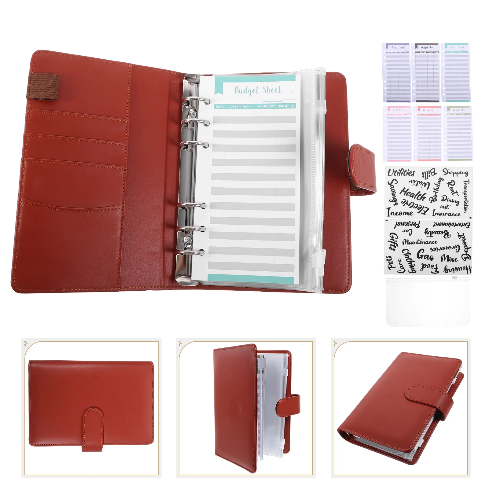 

Budget Binder Cash Envelopes ganizer Money Book Planner Zipper Pockets Travel Office Lightweight Storage Solution