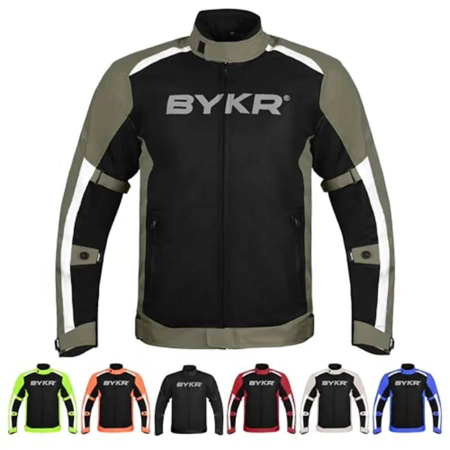 

BYKR Mesh Motorcycle Jacket For Men Dual Sports Adventure Breathable Riding Protective Motorbike Jackets Enduro CE Armo