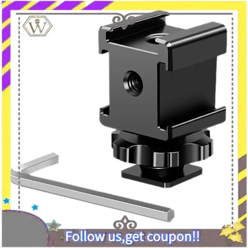 

New Cold Hot Shoe Extension Bracket Extension Mount With Triple Cold Shoe Mount For Video Cameras Or DSLR Camera Parts Accessori