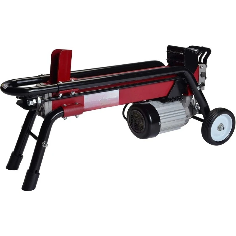 with Rubber Wheels for Home 7 Ton Lightweight Portable High Powered Hydraulic Electric Firewood Log Splitter