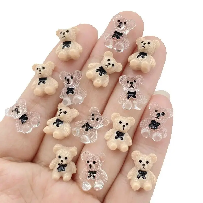 60 Piezas de Adornos de Resina para Uñas, Serie de Osos de Dibujos Animados, Diamantes de Imitación, Manualidades para Decoración de Uñas en 3D, Joyería