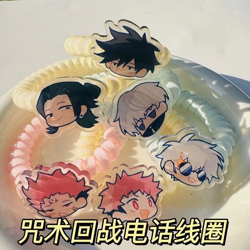 

Anime Jujutsu Kaisen Satoru Gojo Geto Suguru Inumaki Toge Cosplay Telephone Wire Hair Tie Headwear Students Scrunchie