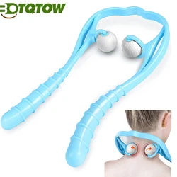 1PC Neck Massager Shiatsu Deep Tissue Dual Trigger Point Shoulder Massager for Pain Relief,Ergonomic Handle Design for Neck,Back